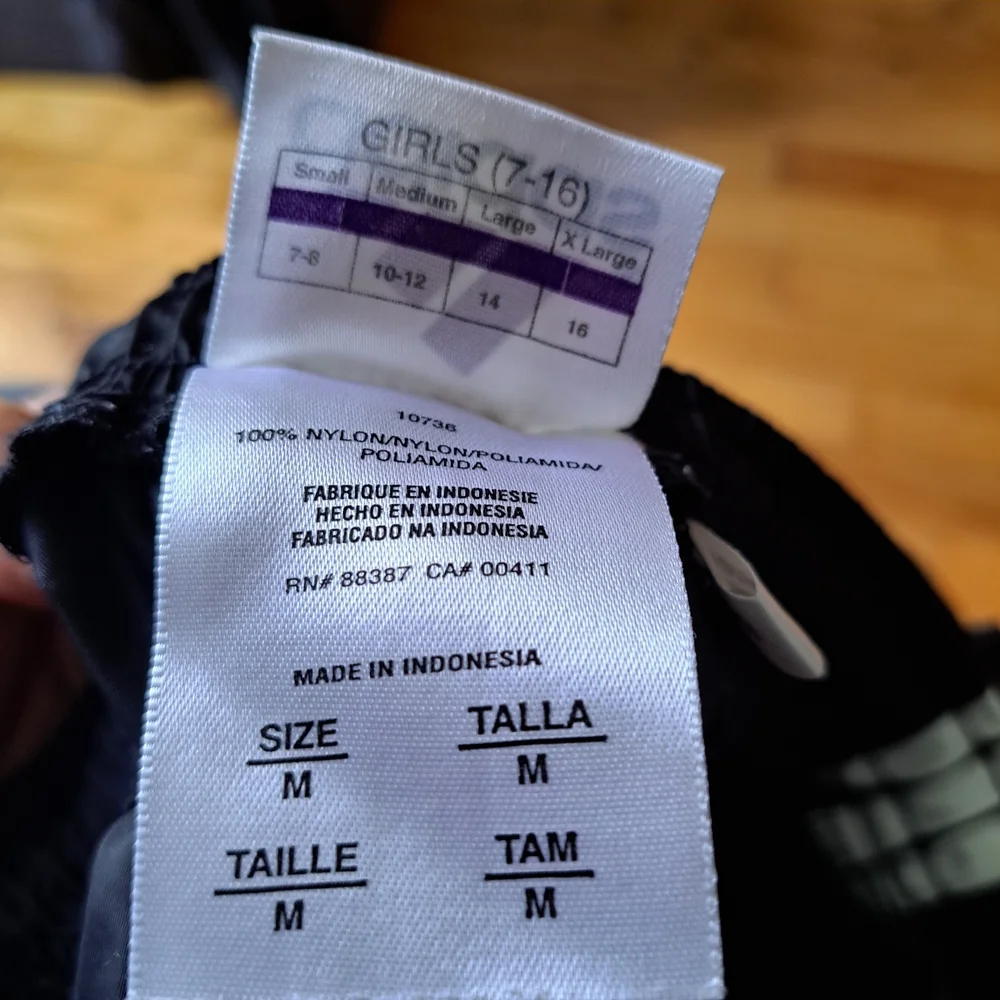 3/35$ Adidas Girls Track Pants | Size Medium (10โ12) | Black Nylon Windbreaker - Picture 2 of 7